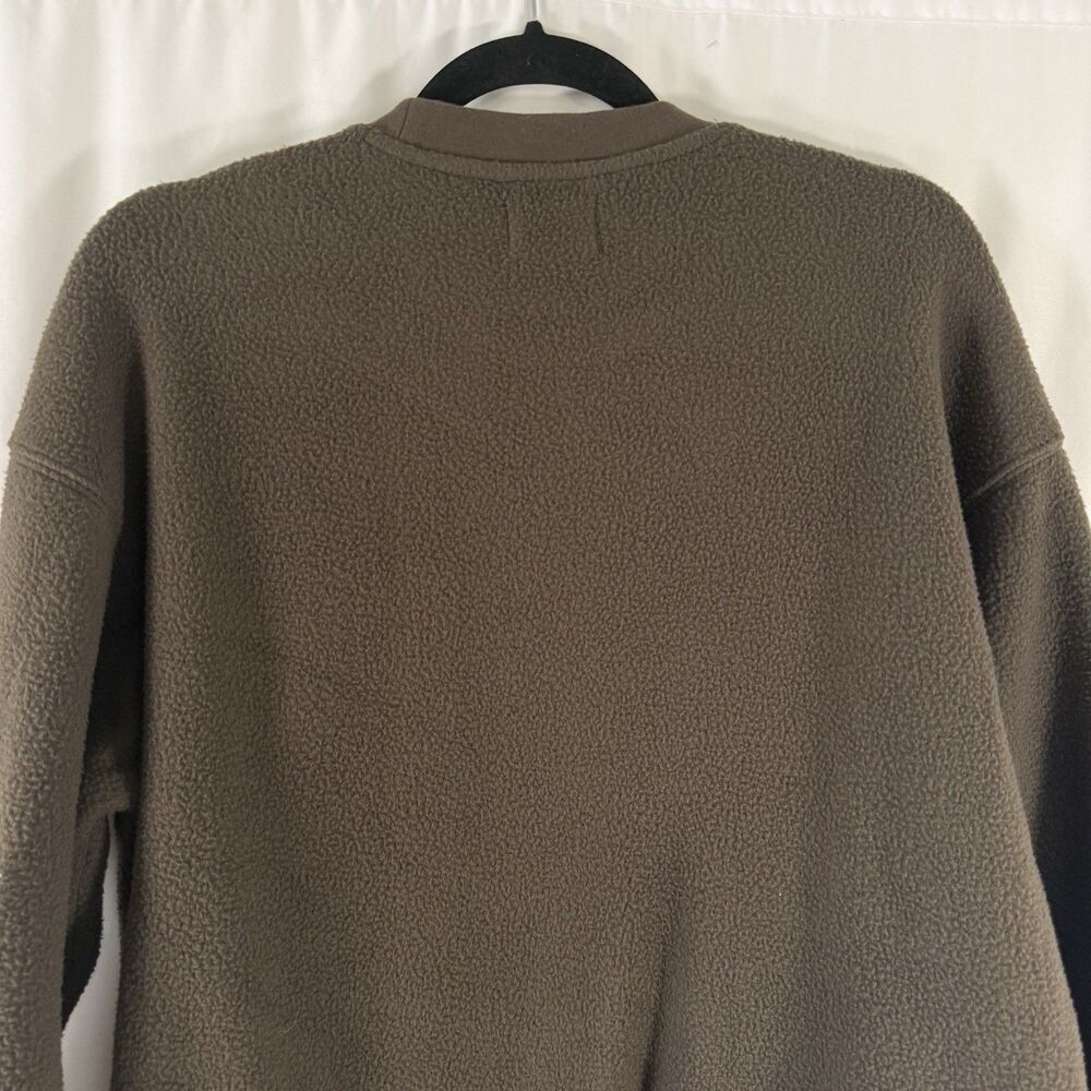 Frank And Oak Fleece Sweater Men's Medium Brown Pocket Zip Long Sleeve - Picture 8 of 9